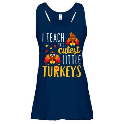 I Teach The Cutest Little Turkeys School Thankful Ladies Essential Flowy Tank