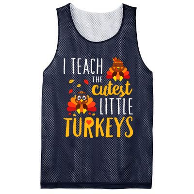 I Teach The Cutest Little Turkeys School Thankful Mesh Reversible Basketball Jersey Tank