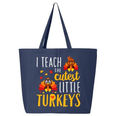 I Teach The Cutest Little Turkeys School Thankful 25L Jumbo Tote