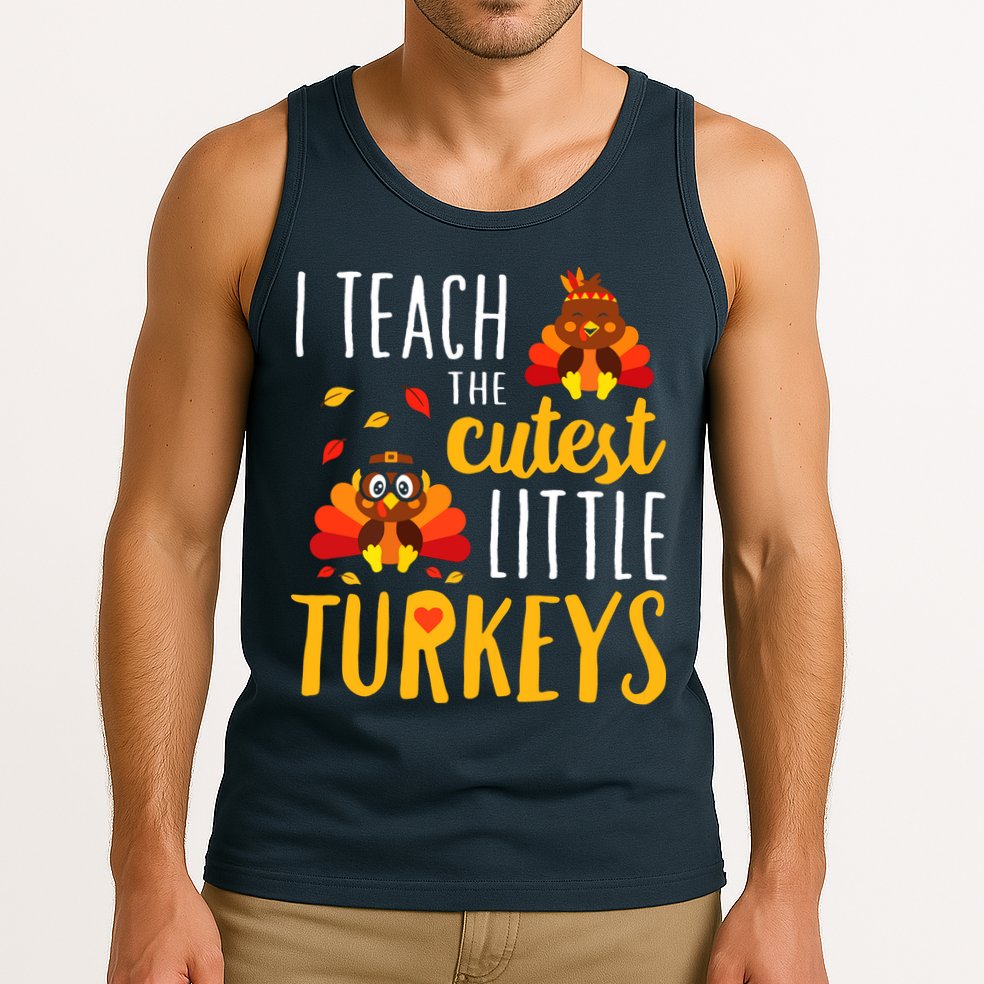 I Teach The Cutest Little Turkeys School Thankful Tank Top