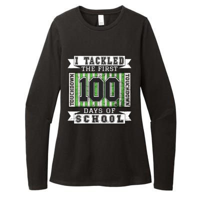 I Tackled The First 100 Days Of School Vintage Football Womens CVC Long Sleeve Shirt