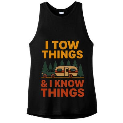I Tow Things And I Know Things Ladies PosiCharge Tri-Blend Wicking Tank