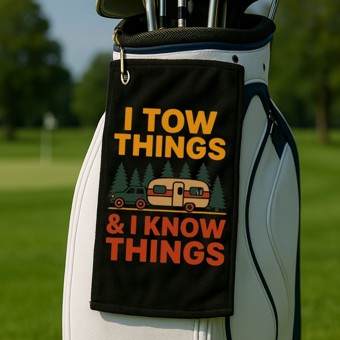 I Tow Things And I Know Things Golf Towel