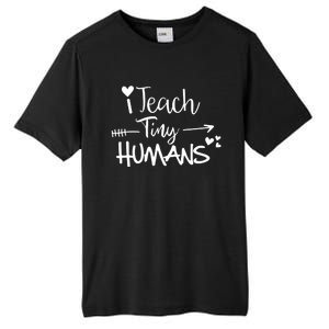 I Teach Tiny Hu Preschool Teacher Homeschool Moms Gift Tall Fusion ChromaSoft Performance T-Shirt