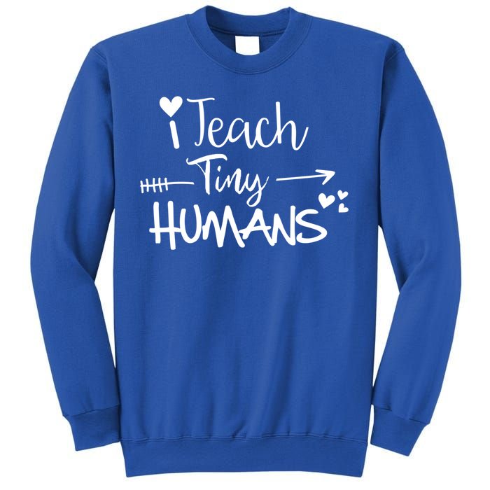 I Teach Tiny Hu Preschool Teacher Homeschool Moms Gift Sweatshirt