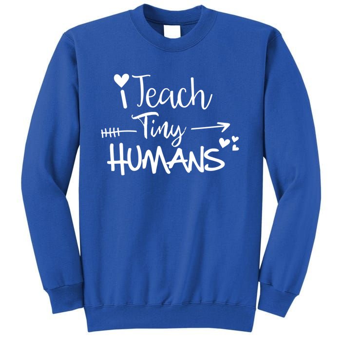 I Teach Tiny Hu Preschool Teacher Homeschool Moms Gift Tall Sweatshirt