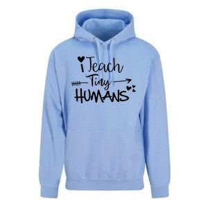 I Teach Tiny Hu Preschool Teacher Homeschool Moms Gift Unisex Surf Hoodie