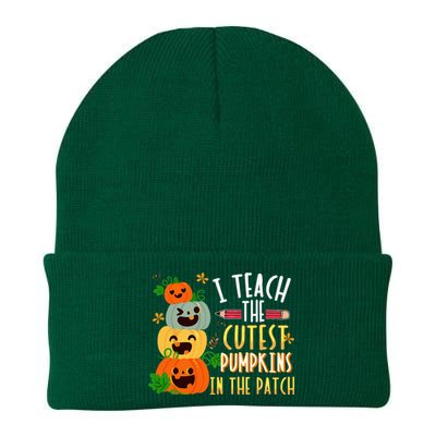 I Teach The Cutest Pumpkins In The Patch Halloween Teacher Knit Cap Winter Beanie