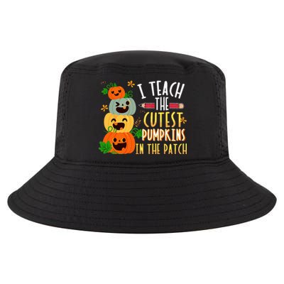 I Teach The Cutest Pumpkins In The Patch Halloween Teacher Cool Comfort Performance Bucket Hat