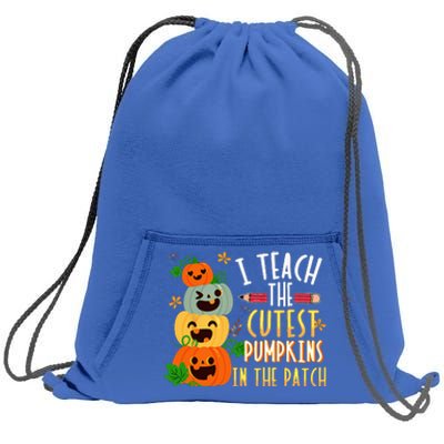 I Teach The Cutest Pumpkins In The Patch Halloween Teacher Sweatshirt Cinch Pack Bag