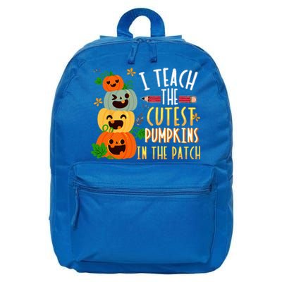 I Teach The Cutest Pumpkins In The Patch Halloween Teacher 16 in Basic Backpack