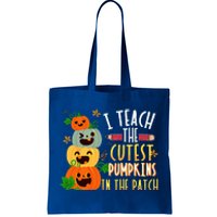 I Teach The Cutest Pumpkins In The Patch Halloween Teacher Tote Bag