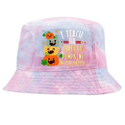 I Teach The Cutest Pumpkins In The Patch Halloween Teacher Tie-Dyed Bucket Hat