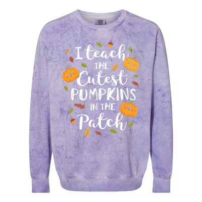 I Teach The Cutest Pumpkins In The Patch Halloween Top Funny Gift Colorblast Crewneck Sweatshirt