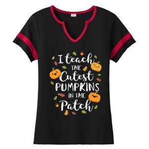 I Teach The Cutest Pumpkins In The Patch Halloween Top Funny Gift Ladies Halftime Notch Neck Tee