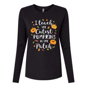 I Teach The Cutest Pumpkins In The Patch Halloween Top Funny Gift Womens Cotton Relaxed Long Sleeve T-Shirt