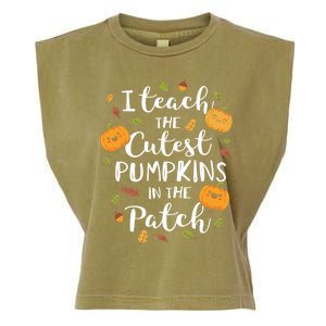 I Teach The Cutest Pumpkins In The Patch Halloween Top Funny Gift Garment-Dyed Women's Muscle Tee