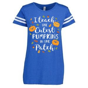 I Teach The Cutest Pumpkins In The Patch Halloween Top Funny Gift Enza Ladies Jersey Football T-Shirt