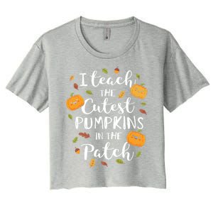 I Teach The Cutest Pumpkins In The Patch Halloween Top Funny Gift Women's Crop Top Tee