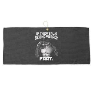 If They Talk Behind Your Back Funny Dog Meme Quote Large Microfiber Waffle Golf Towel