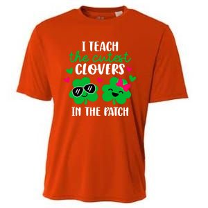 I Teach The Cutest Clover In The Patch Teacher Patrick's Day Gift Cooling Performance Crew T-Shirt