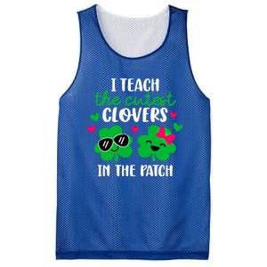 I Teach The Cutest Clover In The Patch Teacher Patrick's Day Gift Mesh Reversible Basketball Jersey Tank