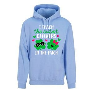 I Teach The Cutest Clover In The Patch Teacher Patrick's Day Gift Unisex Surf Hoodie