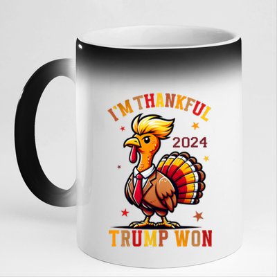 IM Thankful Trump Won 2024 Took American Back Thanksgiving 11oz Black Color Changing Mug