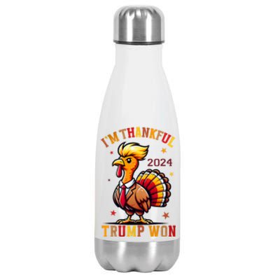 IM Thankful Trump Won 2024 Took American Back Thanksgiving Stainless Steel Insulated Water Bottle