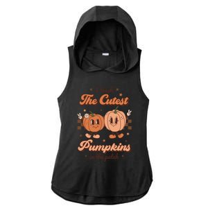 I Teach The Cutest Pumpkins In The Patch Retro Teacher Fall Gift Ladies PosiCharge Tri-Blend Wicking Draft Hoodie Tank