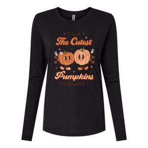 I Teach The Cutest Pumpkins In The Patch Retro Teacher Fall Gift Womens Cotton Relaxed Long Sleeve T-Shirt