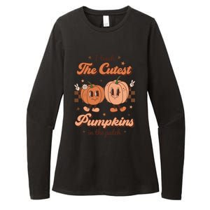 I Teach The Cutest Pumpkins In The Patch Retro Teacher Fall Gift Womens CVC Long Sleeve Shirt