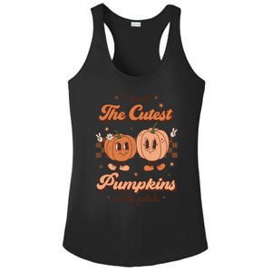 I Teach The Cutest Pumpkins In The Patch Retro Teacher Fall Gift Ladies PosiCharge Competitor Racerback Tank