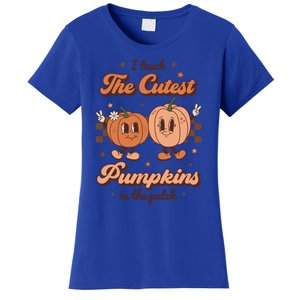 I Teach The Cutest Pumpkins In The Patch Retro Teacher Fall Gift Women's T-Shirt