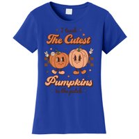 I Teach The Cutest Pumpkins In The Patch Retro Teacher Fall Gift Women's T-Shirt