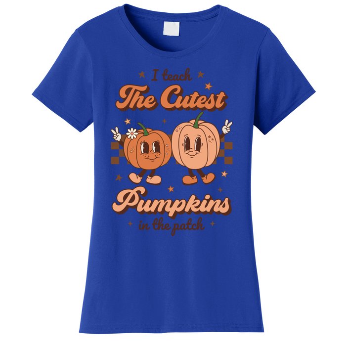 I Teach The Cutest Pumpkins In The Patch Retro Teacher Fall Gift Women's T-Shirt