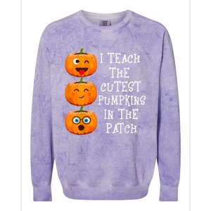 I Teach The Cutest Pumpkins In The Patch Cool Gift Colorblast Crewneck Sweatshirt