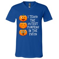 I Teach The Cutest Pumpkins In The Patch Cool Gift V-Neck T-Shirt