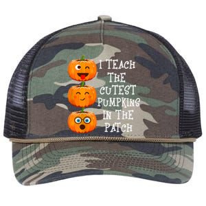 I Teach The Cutest Pumpkins In The Patch Cool Gift Retro Rope Trucker Hat Cap