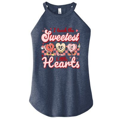 I Teach The Sweetest Hearts Retro Teacher Valentines Day Women’s Perfect Tri Rocker Tank