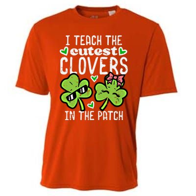 I Teach The Cutest Clovers In Patch St Patricks Day Teacher Cute Gift Cooling Performance Crew T-Shirt