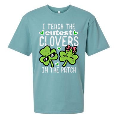 I Teach The Cutest Clovers In Patch St Patricks Day Teacher Cute Gift Sueded Cloud Jersey T-Shirt