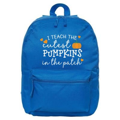 I Teach The Cutest Pumpkins In The Patch Teacher Halloween Gift 16 in Basic Backpack