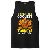 I Teach The Coolest Turkeys The Flock Thanksgiving Teacher PosiCharge Competitor Tank