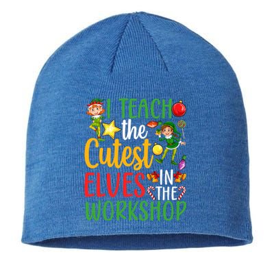 I Teach The Cutest In The Workshop Teacher Christmas Cute Gift Sustainable Beanie