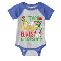 I Teach The Cutest In The Workshop Teacher Christmas Cute Gift Infant Baby Jersey Bodysuit