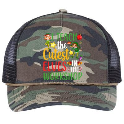 I Teach The Cutest In The Workshop Teacher Christmas Cute Gift Retro Rope Trucker Hat Cap