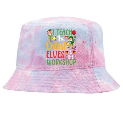 I Teach The Cutest In The Workshop Teacher Christmas Cute Gift Tie-Dyed Bucket Hat