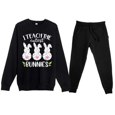 I Teach The Cutest Bunnies Love Teaching Premium Crewneck Sweatsuit Set