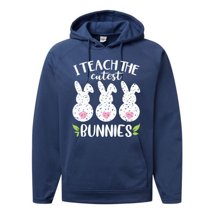 I Teach The Cutest Bunnies Love Teaching Performance Fleece Hoodie